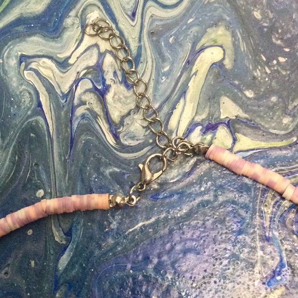 Pink & White mini butterfly Puka Shell Necklace choker - Picture 2 of 3